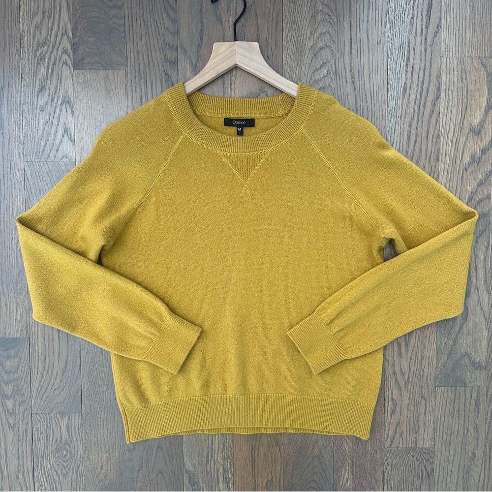 Quince Mustard Crew Neck Sweater